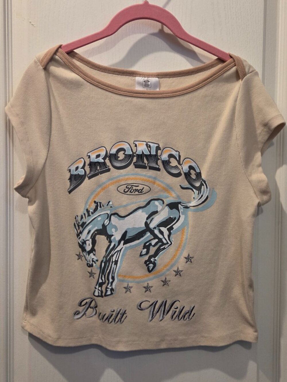 Ford Bronco "Built Wild" Ribbed Cropped Tee Large - Picture 3 of 6